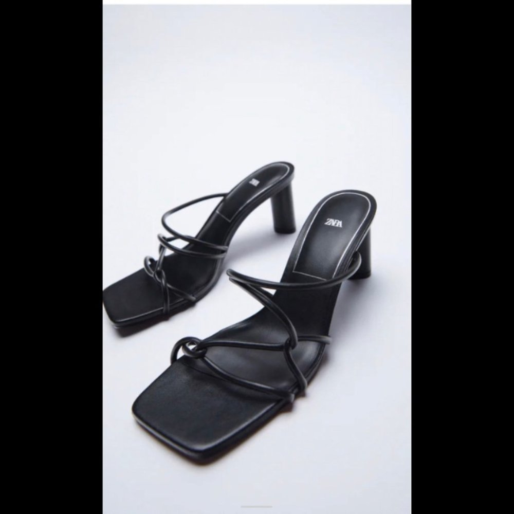 Zara Rolled Strap Heeled Sandals